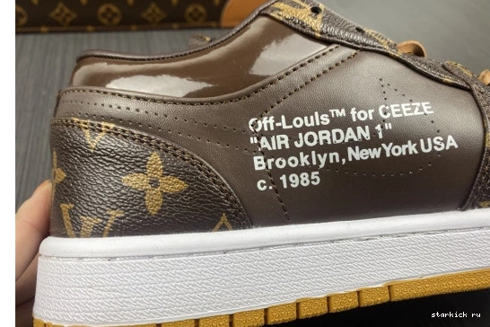 WHITE-LouiV Low JORDAN O-W AIR 1 Top -LouiV CASE) (WITH 0328